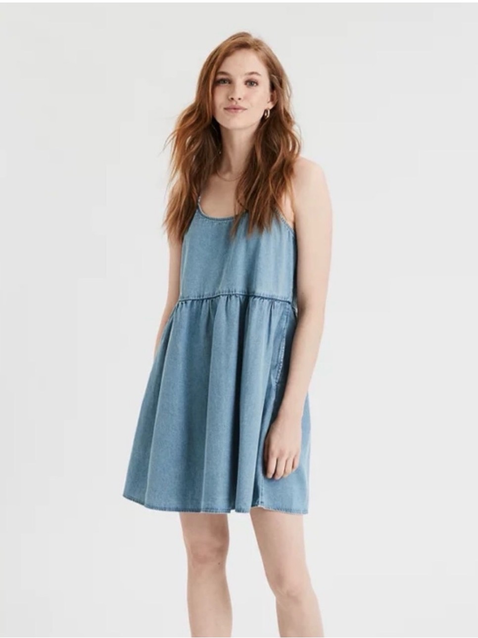 American Eagle Outfitters Light Blue Denim Mini Dress